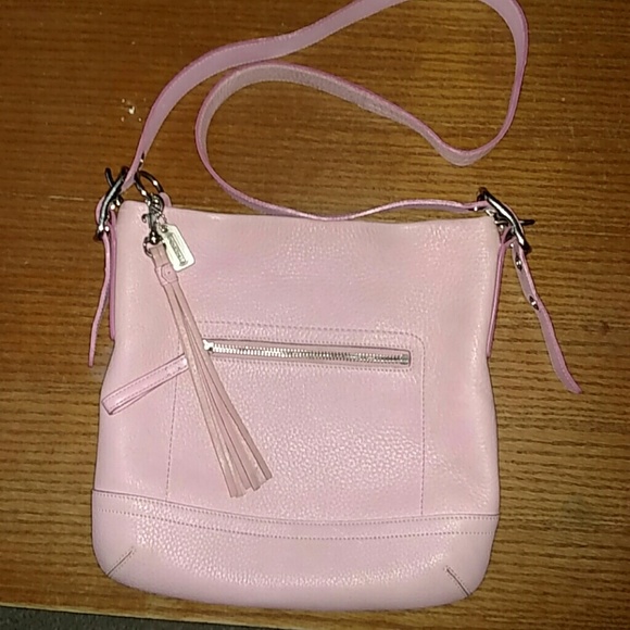 Coach Handbags - Coach Pink Pebbled Leather Crossbody 3796
